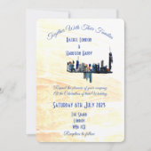 ロンドンシティスケープ抽象芸術インクア絵を描ートズ 招待状 (正面)