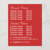 ロンドンシティタクシー料金表 チラシ (裏面)