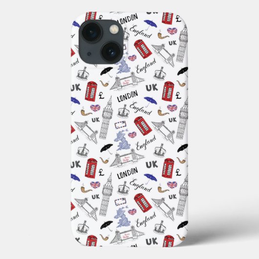 ロンドンシティドードルズパターン Case-Mate iPhoneケース (裏面)