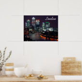 ロンドンシティナイトスカイライン英国ブリティッシュトラベル ポスター (キッチン)