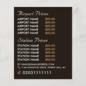 ロンドンシティモザイク効果タクシーのサイン&価格表 チラシ (裏面)