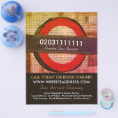 ロンドンシティモザイク効果タクシーのサイン&価格表 チラシ (シングル)