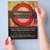 ロンドンシティモザイク効果タクシーのサイン&価格表 チラシ (手)