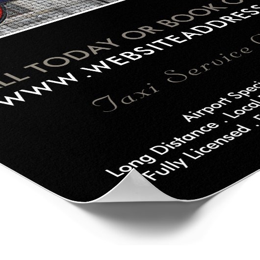 ロンドンシティモザイク効果タクシーサイン広告ズ ポスター (角)