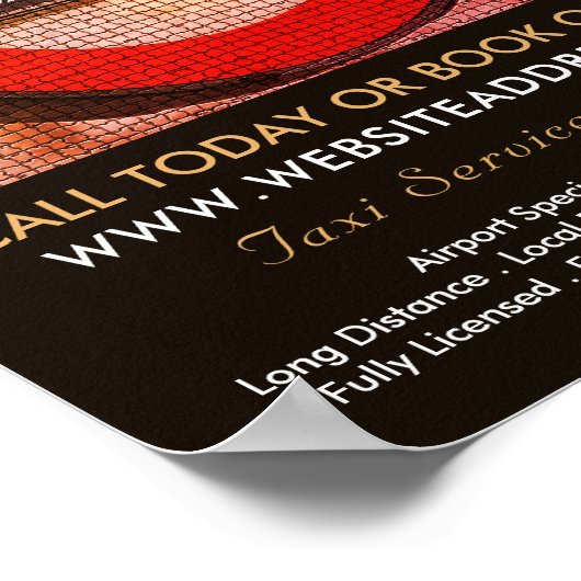 ロンドンシティモザイク効果タクシーサイン広告ズ ポスター (角)