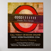 ロンドンシティモザイク効果タクシーサイン広告ズ ポスター (正面)