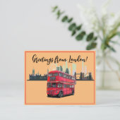 ロンドンスカイスケープ赤バス土産からの挨拶 シーズンポストカード (スタンド正面)