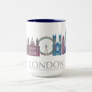 ロンドンスカイラインカラー建物 マグカップ