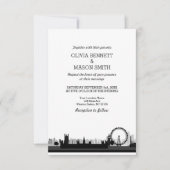 ロンドンスカイラインシティスケープ結婚式招待状 招待状 (正面)