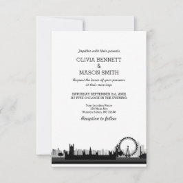 ロンドンスカイラインシティスケープ結婚式招待状 招待状
