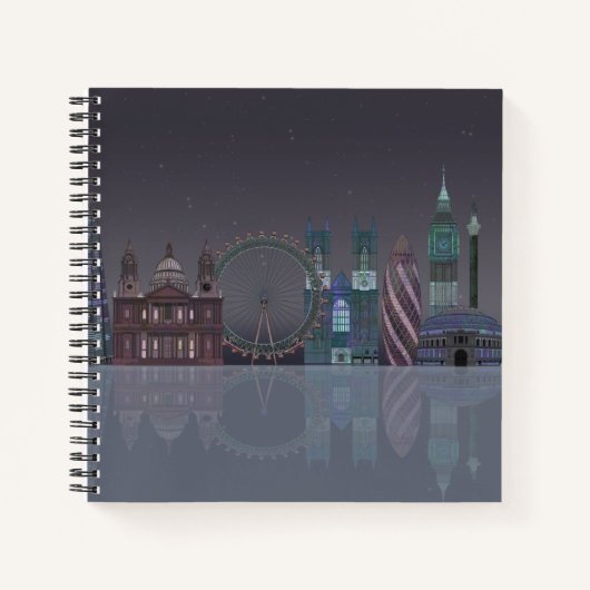 ロンドンスカイライン夜景 ノートブック (正面)