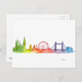 ロンドンスカイライン抽象芸術アートプリント ポストカード (正面/裏面)