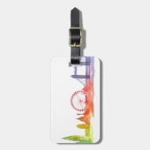 ロンドンスカイライン抽象芸術アートプリント ラゲッジタグ (正面縦)