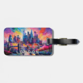 ロンドンスカイライン抽象芸術アート ラゲッジタグ (裏面横)