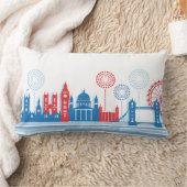 ロンドンスカイライン枕 ランバークッション (ブランケット)