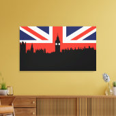 ロンドンスカイライン |イギリス国旗 キャンバスプリント (インサイチュ (リビング))