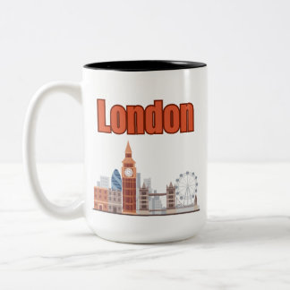 ロンドンスカイライン ビッグフォント ツートン ツートーンマグカップ