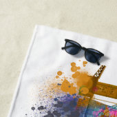 ロンドンスカイライン – レインボー ビーチタオル (インサイチュ)