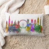 ロンドンスカイライン – レインボー ランバークッション (ブランケット)