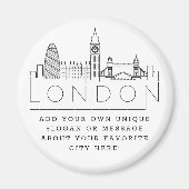ロンドンスカイライン |市カスタムのメッセージまたはスローガン マグネット (正面)