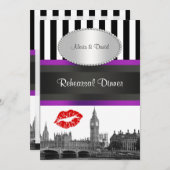 ロンドンスカイラインBWストラップパープルキスPリハーサルDin 招待状 (正面/裏面)