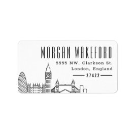 ロンドンスタイル化スカイライン |大差出人住所 ラベル