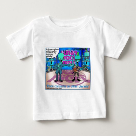 ロンドンタイムズの漫画Tシャツ ベビーTシャツ (正面)