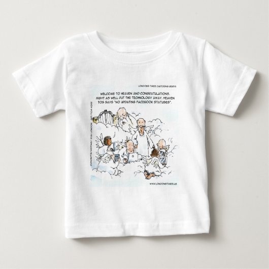 ロンドンタイムズの漫画Tシャツ ベビーTシャツ (正面)