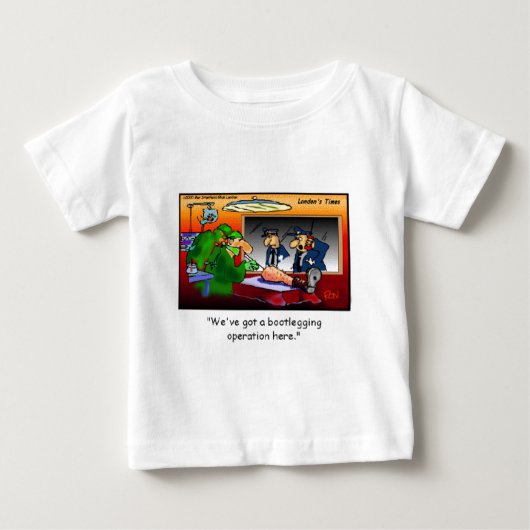 ロンドンタイムズの漫画Tシャツ ベビーTシャツ (正面)