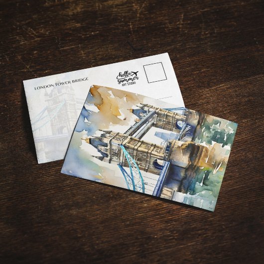 ロンドンタワーブリッジウォーターカラー 招待状