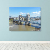 ロンドンタワーブリッジエアリアルビューキャンバス印刷 キャンバスプリント (インサイチュ (ウッドフロア))