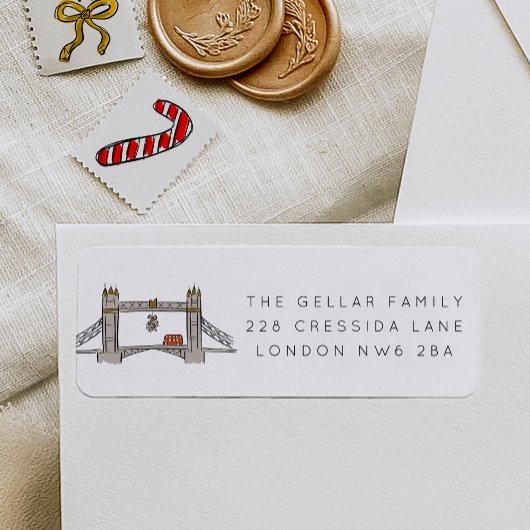 ロンドンタワーブリッジクリスマス差出人住所 ラベル