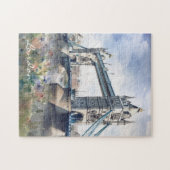 ロンドンタワーブリッジトラベルウォーター色 ジグソーパズル (横)