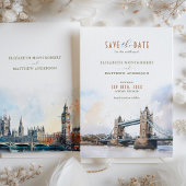 ロンドンタワーブリッジビッグベン日付を保存 招待状