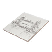 ロンドンタワーブリッジブラックインククラシックスケッチ タイル (側面)