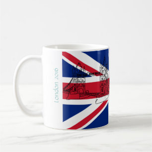 ロンドンタワーブリッジユニオンジャック国旗 コーヒーマグカップ