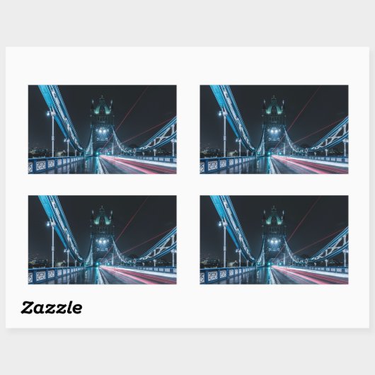 ロンドンタワーブリッジ 長方形シール (シート)
