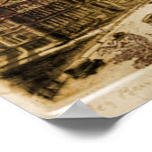 ロンドンタワー橋の時計塔ビッグベン ポスター (角)