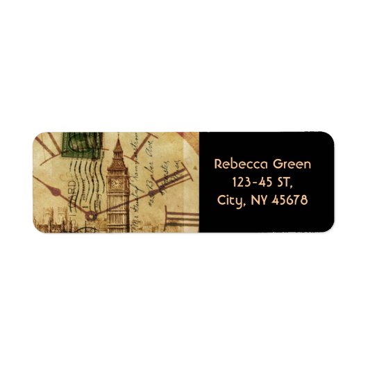ロンドンタワー橋の時計塔ビッグベン ラベル (正面)