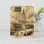 ロンドンタワー橋の時計塔ビッグベン 招待状 (スタンド正面)