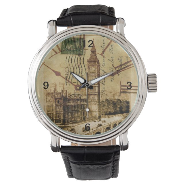 ロンドンタワー橋の時計塔ビッグベン 腕時計 (正面)