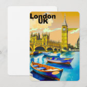 ロンドンタワー・ブリッジ空白水彩画ポスト サンキューカード (正面/裏面)