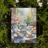 ロンドンティータイムウォーターカラーポストカード 招待状