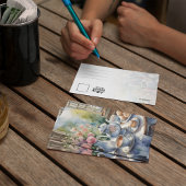 ロンドンティータイムウォーターカラーポストカード 招待状