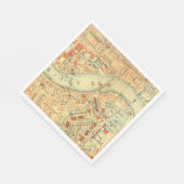 ロンドンテムズヴィンテージの地図 スタンダードランチョンナプキン (角)