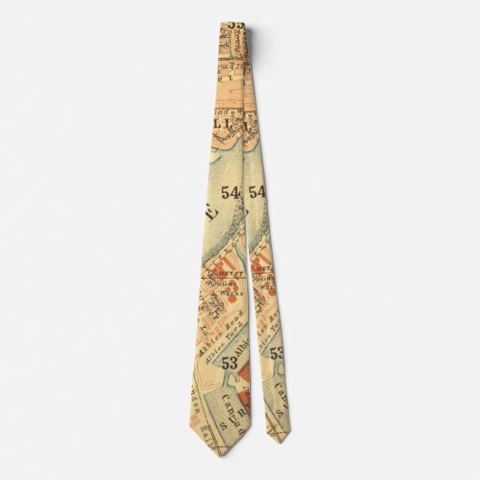 ロンドンテムズヴィンテージの地図 ネクタイ (正面)