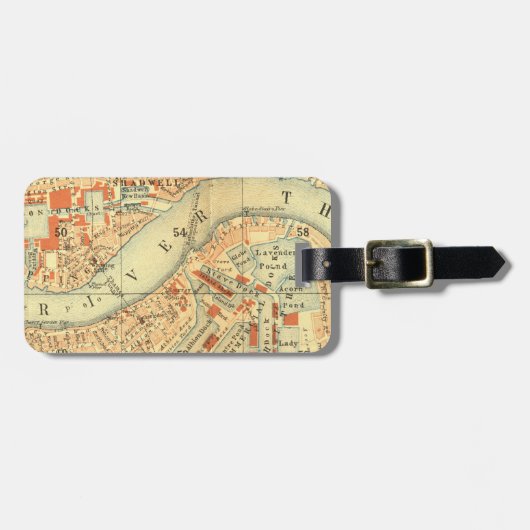 ロンドンテムズヴィンテージの地図 ラゲッジタグ (正面横)