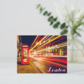 ロンドンテレフォンブースバスシティ通りアットナイト ポストカード (スタンド正面)