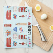 ロンドンテーマキッチンティータオル キッチンタオル (四つ折り)