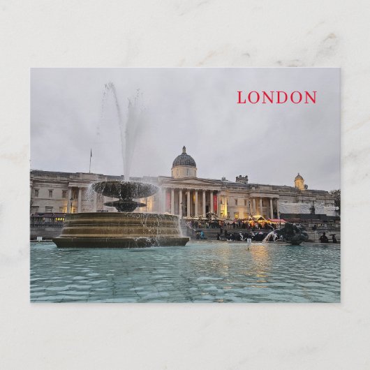 ロンドントラファルガースクエアファウンテンビューポストカード ポストカード (正面)